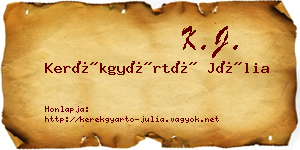 Kerékgyártó Júlia névjegykártya