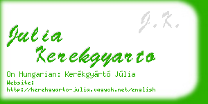 julia kerekgyarto business card